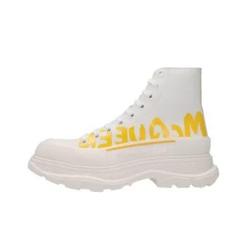 Alexander McQueen Tread Slick Boot Graffiti White Yellow Pop