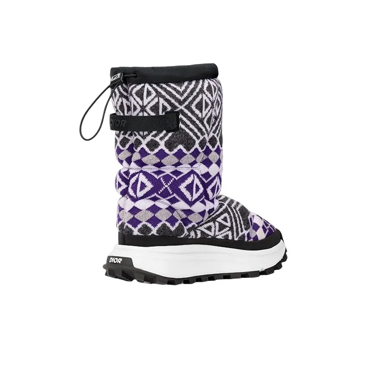 DIOR Snow Ankle Boots Men's Purple Gray White-2