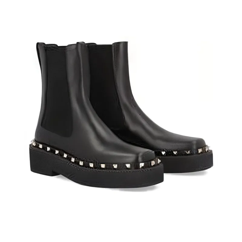 Valentino Short Chelsea Boots 7cm Women's Black-2