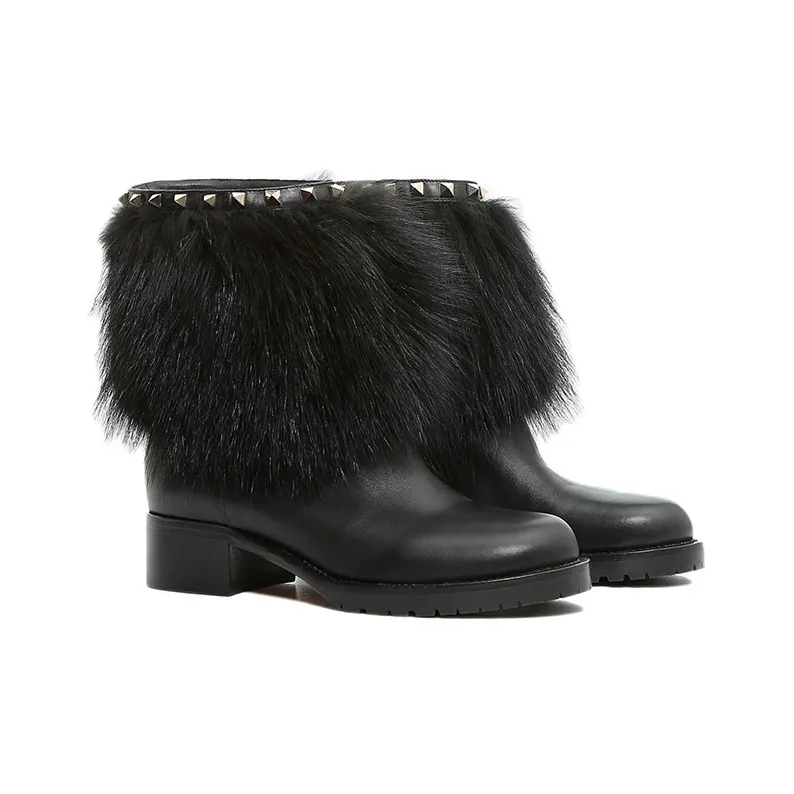 Valentino Rockstud Ankle Boots Women's Black-1
