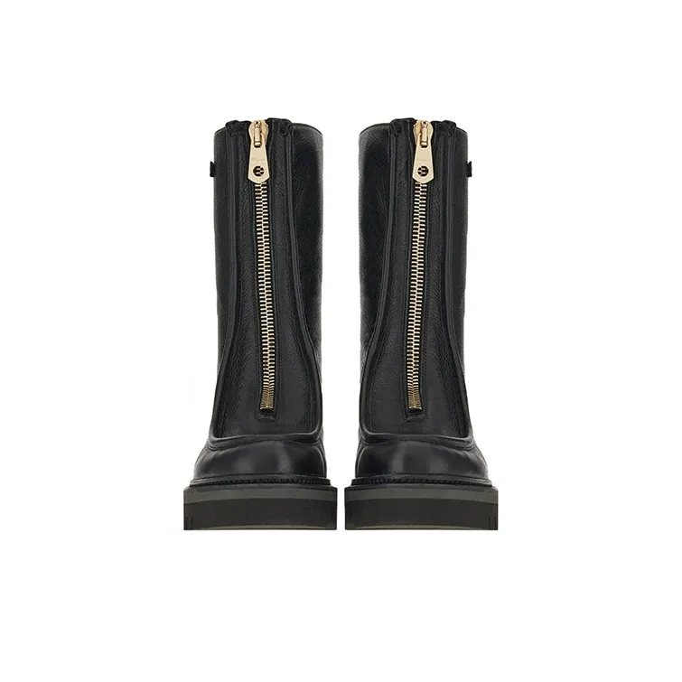 FERRAGAMO 50mm Zip-front Leather Boots-4