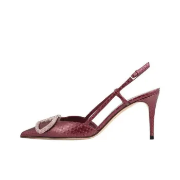 Valentino Vlogo Slim Heel High Heels 8cm Women's Fuchsia