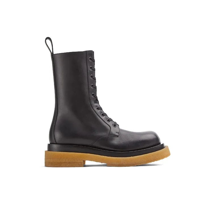 Bottega Veneta Military Calf Lace Up Boot Black-1