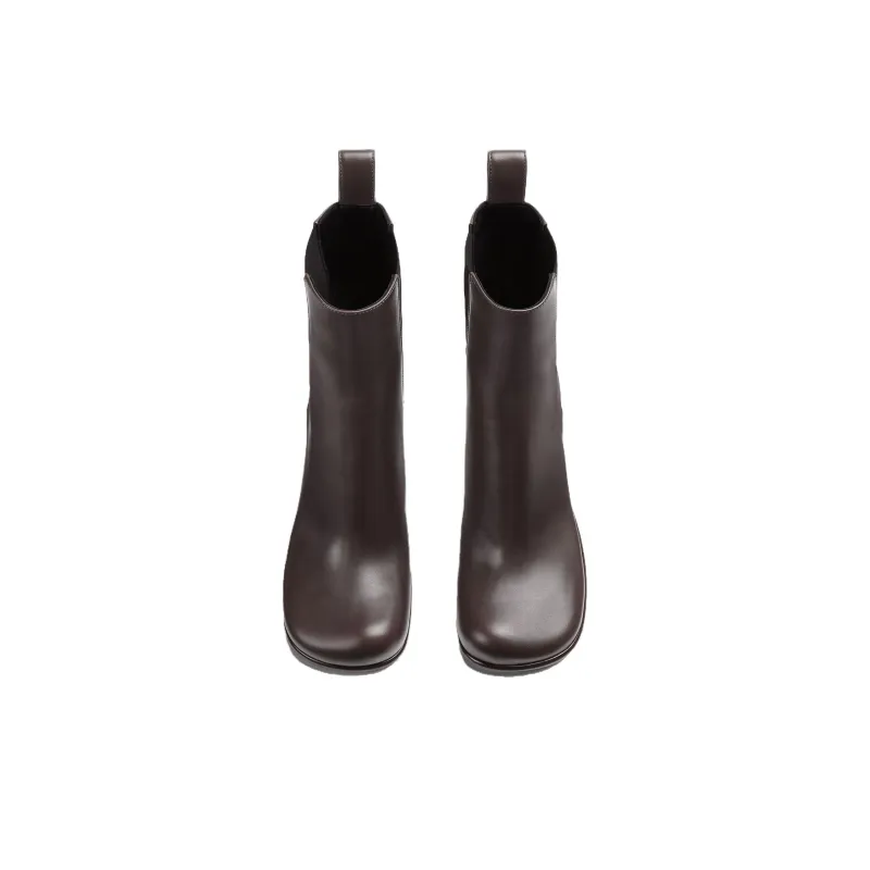 Bottega Veneta Short Chelsea Boots 9cm Women's Brown-1