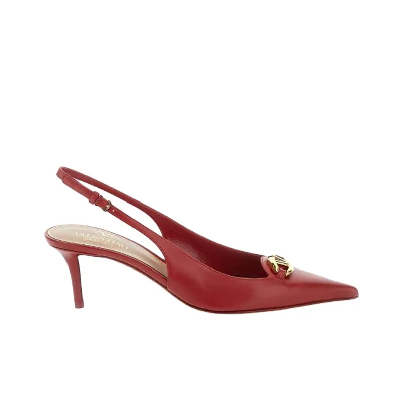 Valentino Vlogo Slim Heel High Heels 6cm Women's Red-1
