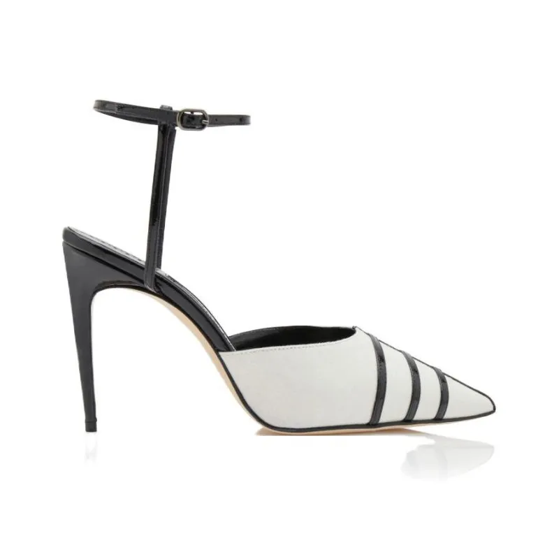 MANOLO BLAHNIK Cetro Slim Heel High Heels 10.5cm Women's White-1
