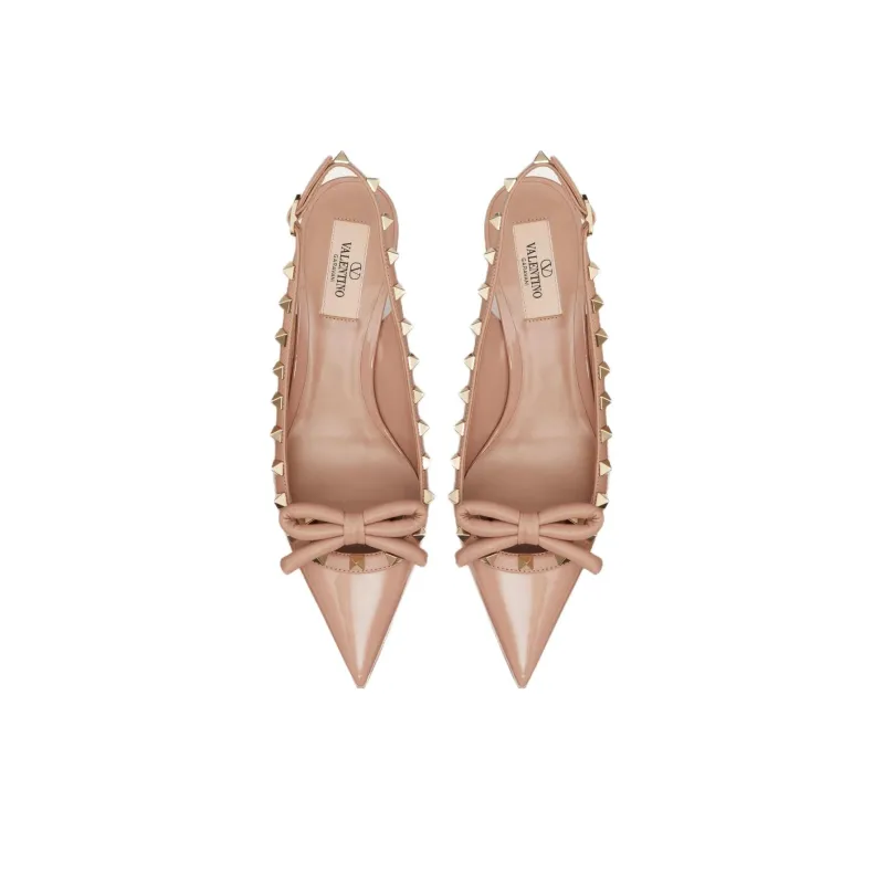 Valentino Garavani Rockstud Bow Detailed Pointed Toe Pumps-3