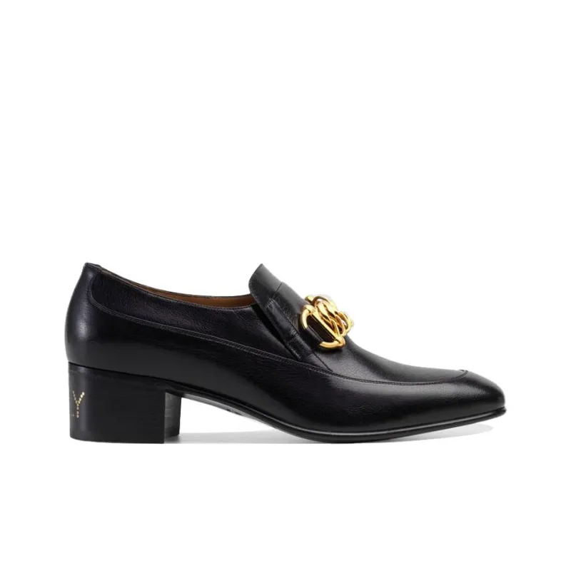 GUCCI 'Ice Lolly' Block Heel High Heels 5cm Men's Black-1
