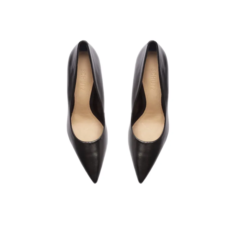 Schutz Lou Glam Slim Heel High Heels 10cm Women's Black-4