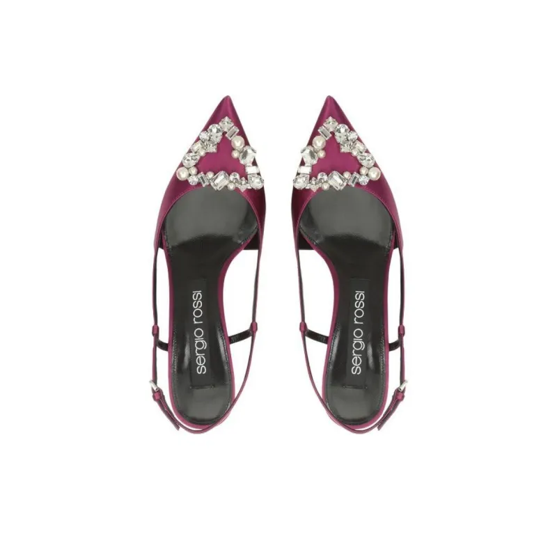 SERGIO ROSSI Godiva Slim Heel High Heels 5cm Women's Purple-4