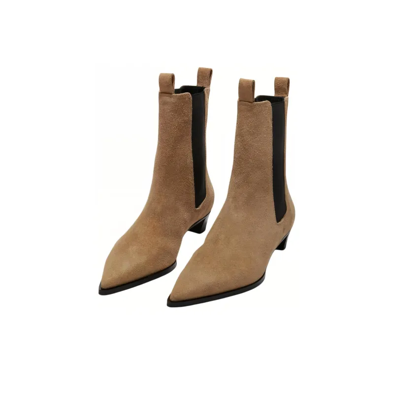 Aeyde Kiki Short Chelsea Boots 3cm Women's Umber-3