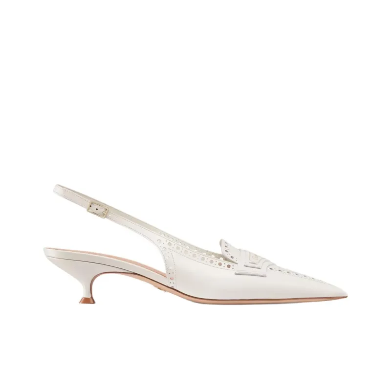 DIOR Boy Slim Heel High Heels 4cm Women's White-1