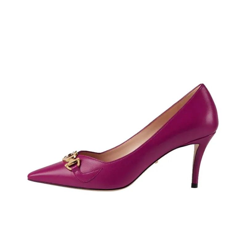 GUCCI Zumi Slim Heel High Heels 7.5cm Women's Fuchsia-0