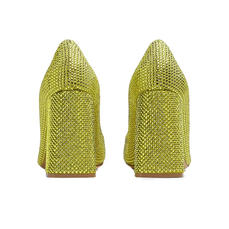 Bottega Veneta Tower Chunky Heel High Heels 10cm Women's Green-4