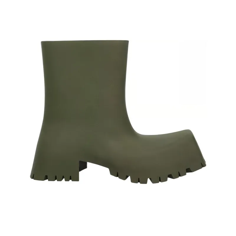 Balenciaga Trooper Rubber Boot Dark Green Women's-1