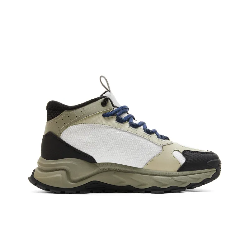 PEAK Anti Slip And Wear Resistant Rebound High Top Casual Shoes Men's Light Gray Green-2