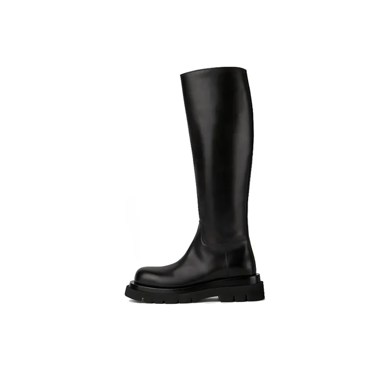 Bottega Veneta Bottega Venetta Knee High Lug Boot Black-0