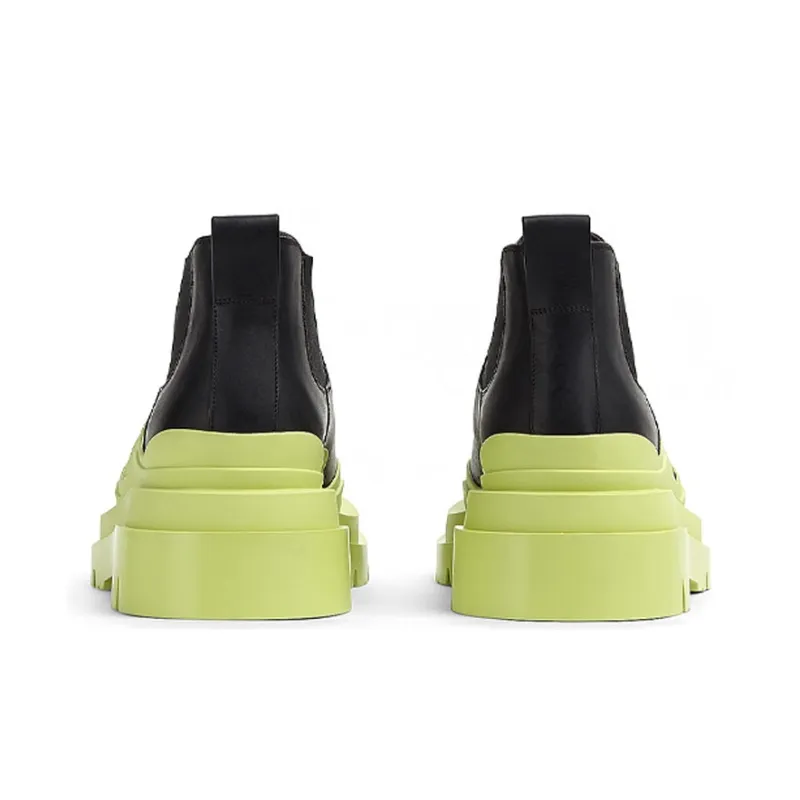 Bottega Veneta Tire Ankle Length Chelsea Boots 5.5cm Men's Black Cyan, Avocado Green-3