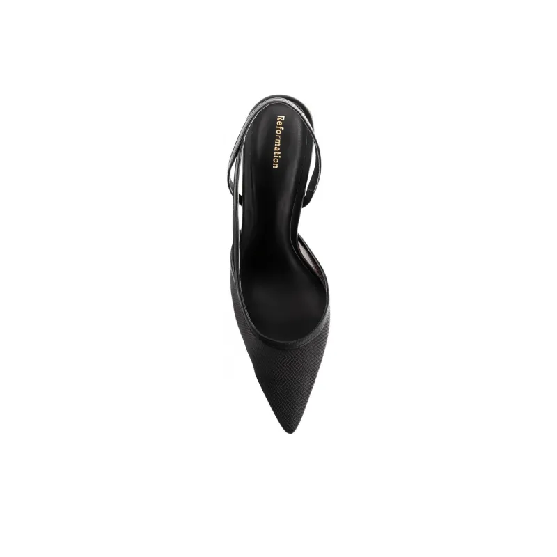 REFORMATION Whitnee Slim Heel High Heels 7.5cm Women's Black-3