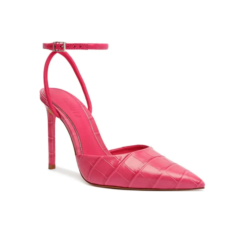 Schutz Deby Slim Heel High Heels 10cm Women's Pink-2