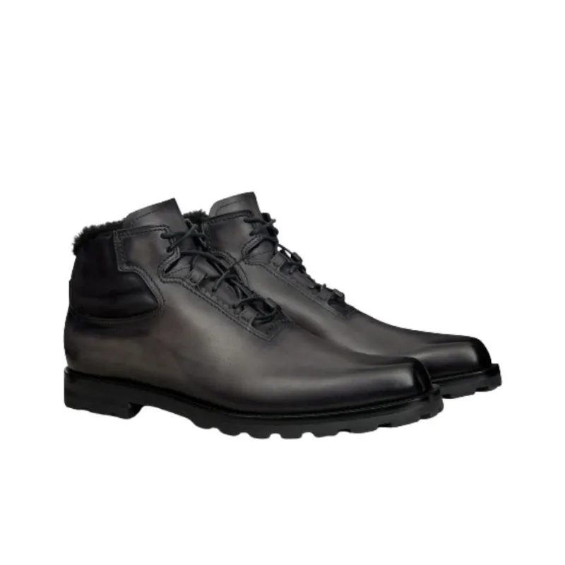 BERLUTI Ankle Boots Men's Black Gray Color-2