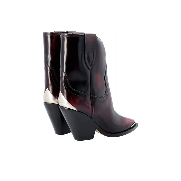 ISABEL MARANT Leyane Ankle Boots Women's Black Red-3