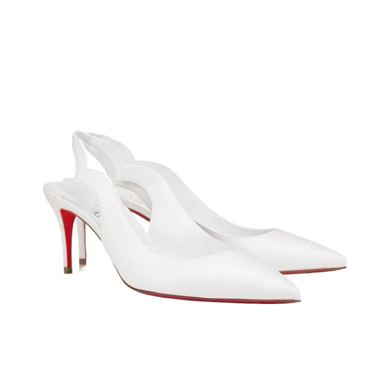 CL LUBOTING Slim Heel High Heels 7cm Women's White-3