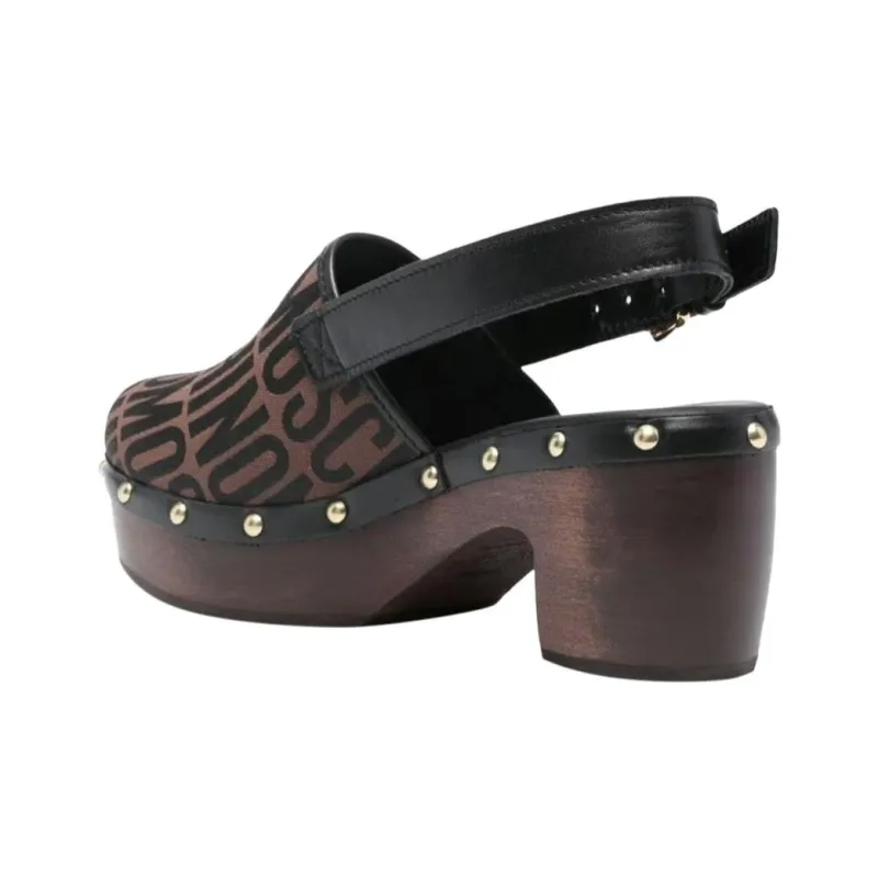 MOSCHINO Logo-jacquard Stud-embellished Pumps-4