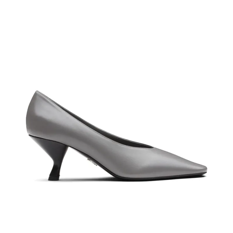 PRADA Irregular Heel High Heels Women's Silver-1