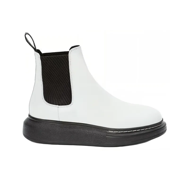 Alexander McQueen Hybrid Chelsea Boot Black White Women's-1