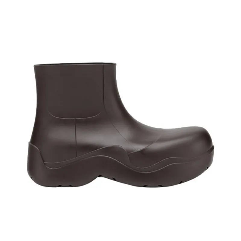 Bottega Veneta Puddle Rain Boots Ankle Boots Men's Coffee-1