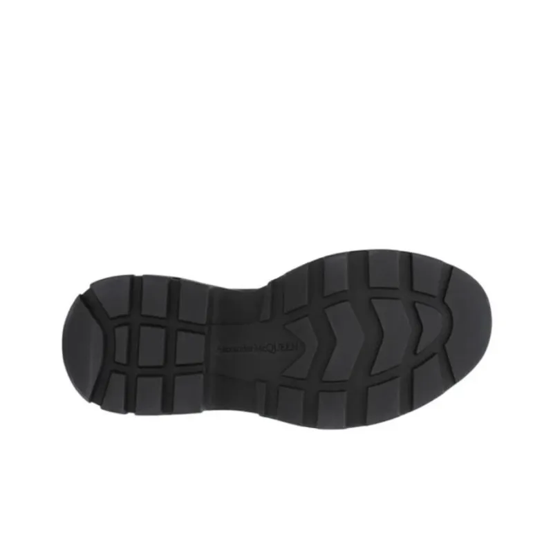 Alexander McQueen Blue Sky Print Tread Slick Boots Black Blue-4