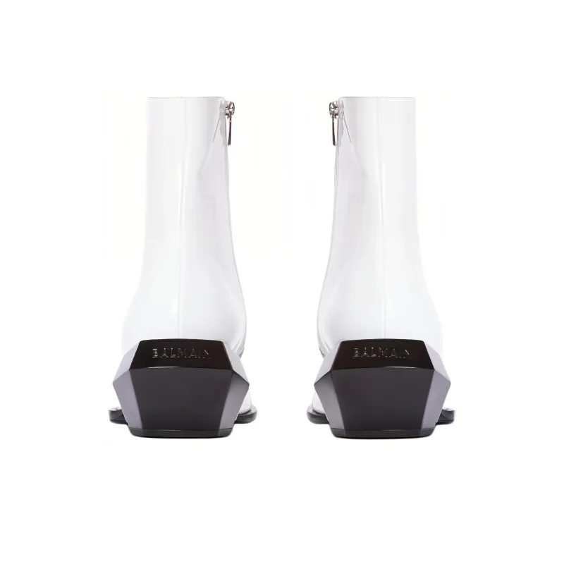BALMAIN Billy Patent-leather Ankle Boots-3