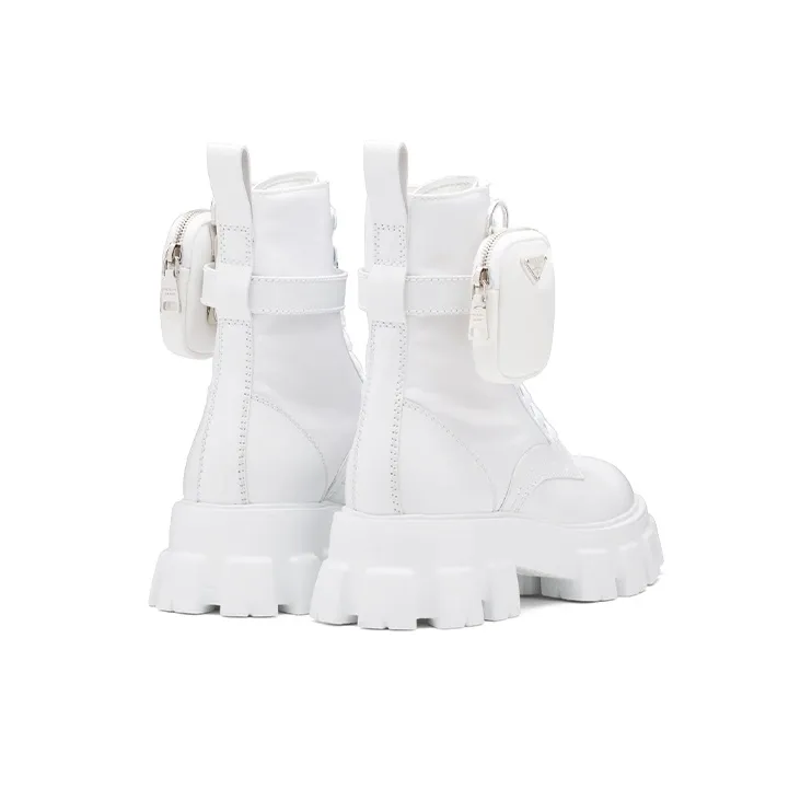PRADA Monolith Ankle Boots Men's White-3