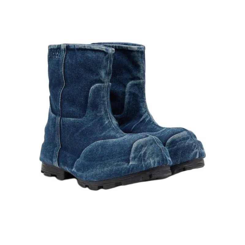 DIESEL D Hammer Short Chelsea Boots Unisex Blue-2