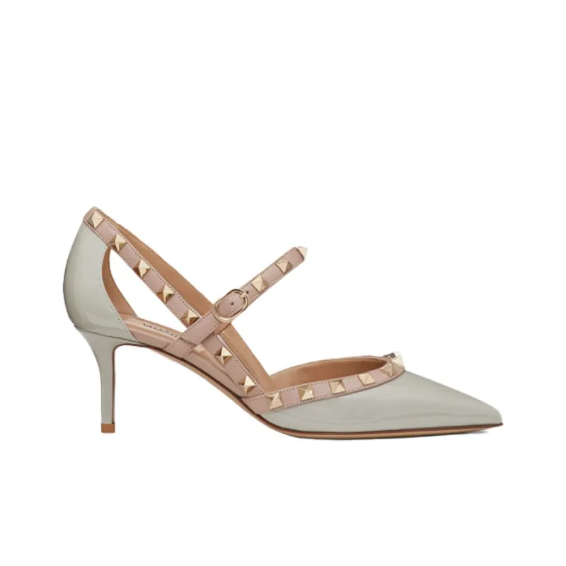 Valentino Rockstud Slim Heel High Heels Women's Blue-1