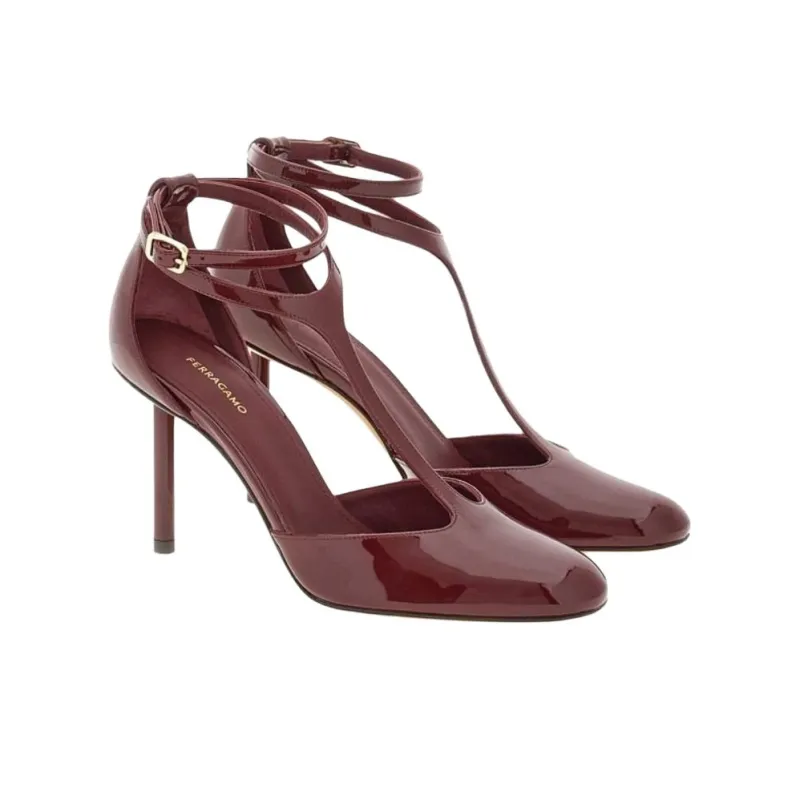 FERRAGAMO Slim Heel High Heels 9.5cm Women's Red-2