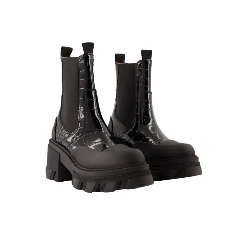 GANNI Short Chelsea Boots 4cm Women's Black-2