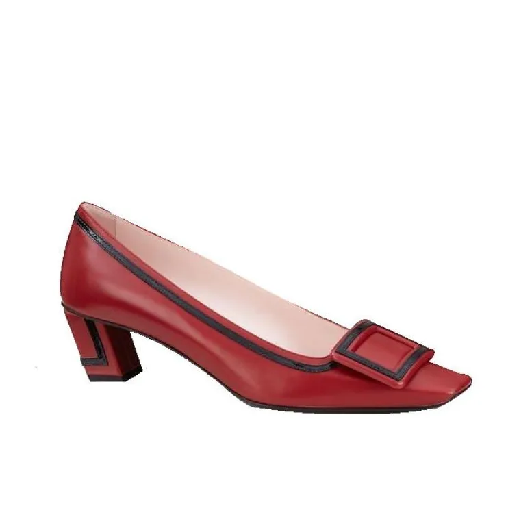 Roger Vivier Chunky Heel High Heels 4.5cm Women's Red-1