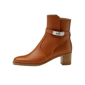 HERMES Frenchie 50 Ankle Boots Women's Brown