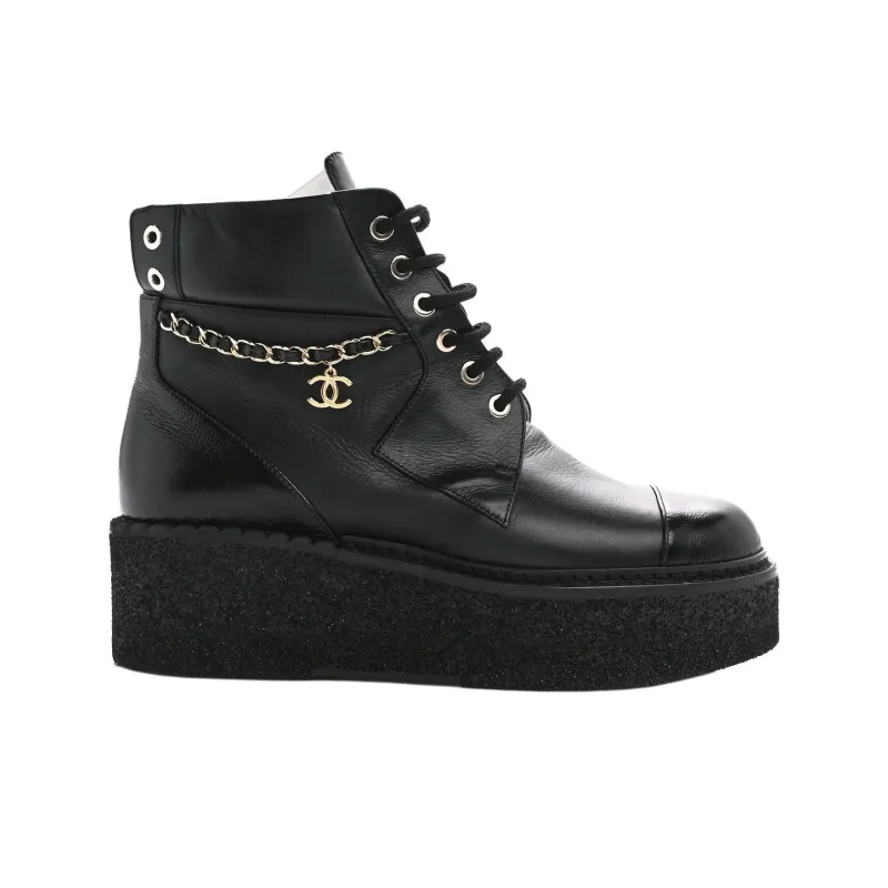 CHANEL Ankle Boots 5.5cm Women's Black-1
