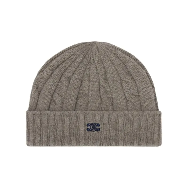 CELINE Cashmere Beanies Men's Brown-0