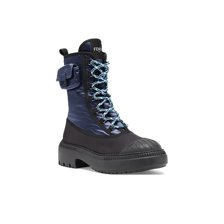 FENDI Domino Fashion Ankle Boots Women's Blue-2
