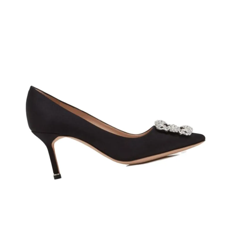 MANOLO BLAHNIK Slim Heel High Heels 7cm Women's Black-1