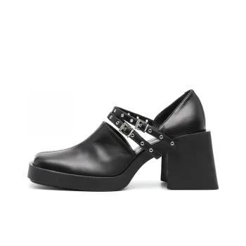 JUSTINE CLENQUET Kim Chunky Heel High Heels 8cm Women's Black