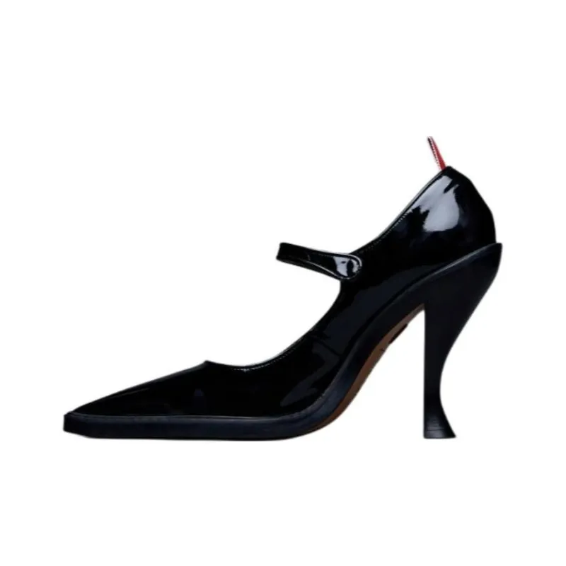 THOM BROWNE Cross-strap Mary-jane Patent Pumps-0