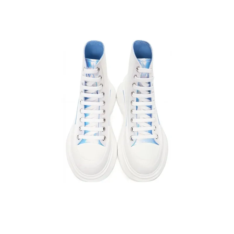 Alexander McQueen Silver Holographic Tread Slick Platform High Sneakers 'White Multi' Women's-2