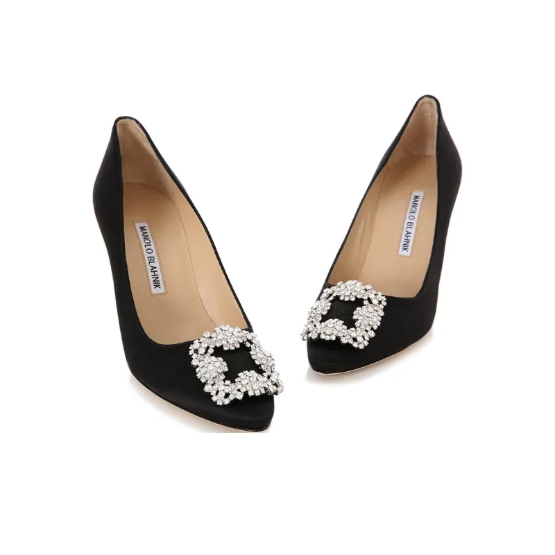MANOLO BLAHNIK Slim Heel High Heels 7cm Women's Black-3