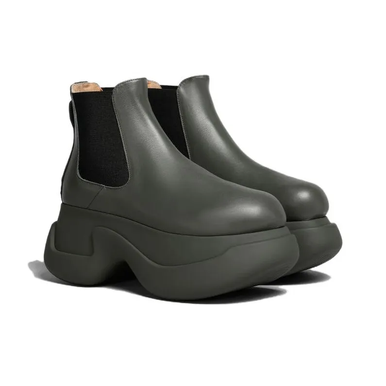 MARNI Aras 23 Short Chelsea Boots Women's Green-2