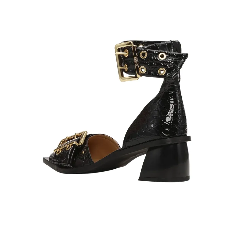 GANNI Chunky Heel High Heels Women's Black-2